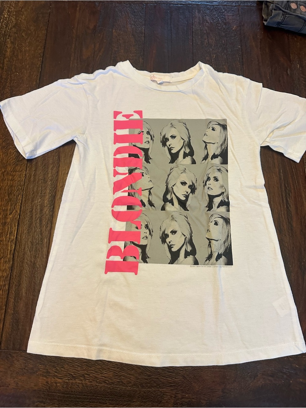 GB girls White Tee with Pink Blonde Graphic